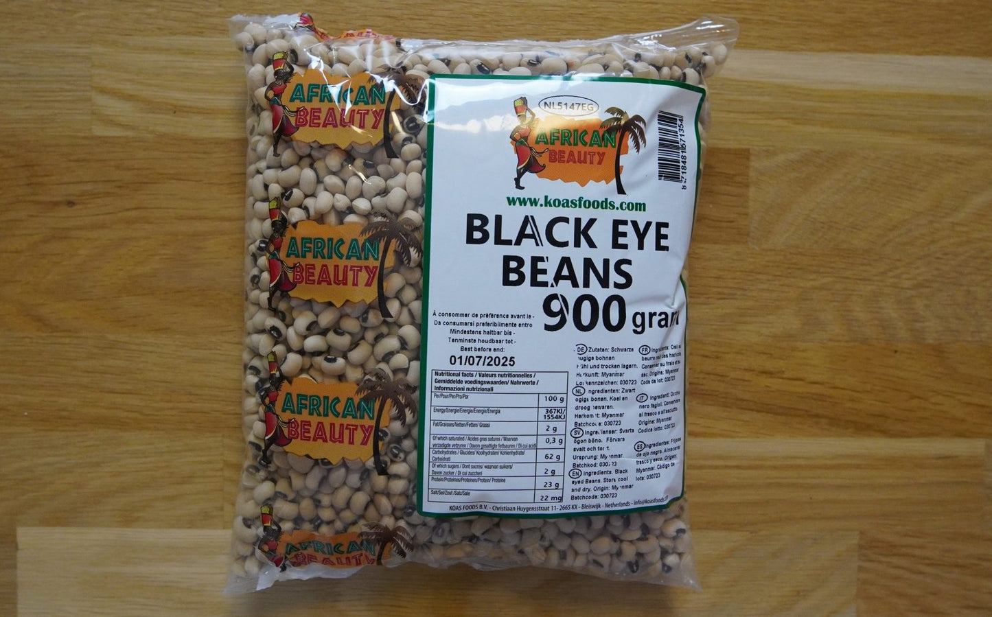 African Beauty Black Eye Beans - 900g / African Beauty Juodos Akies Pupelės - 900 g