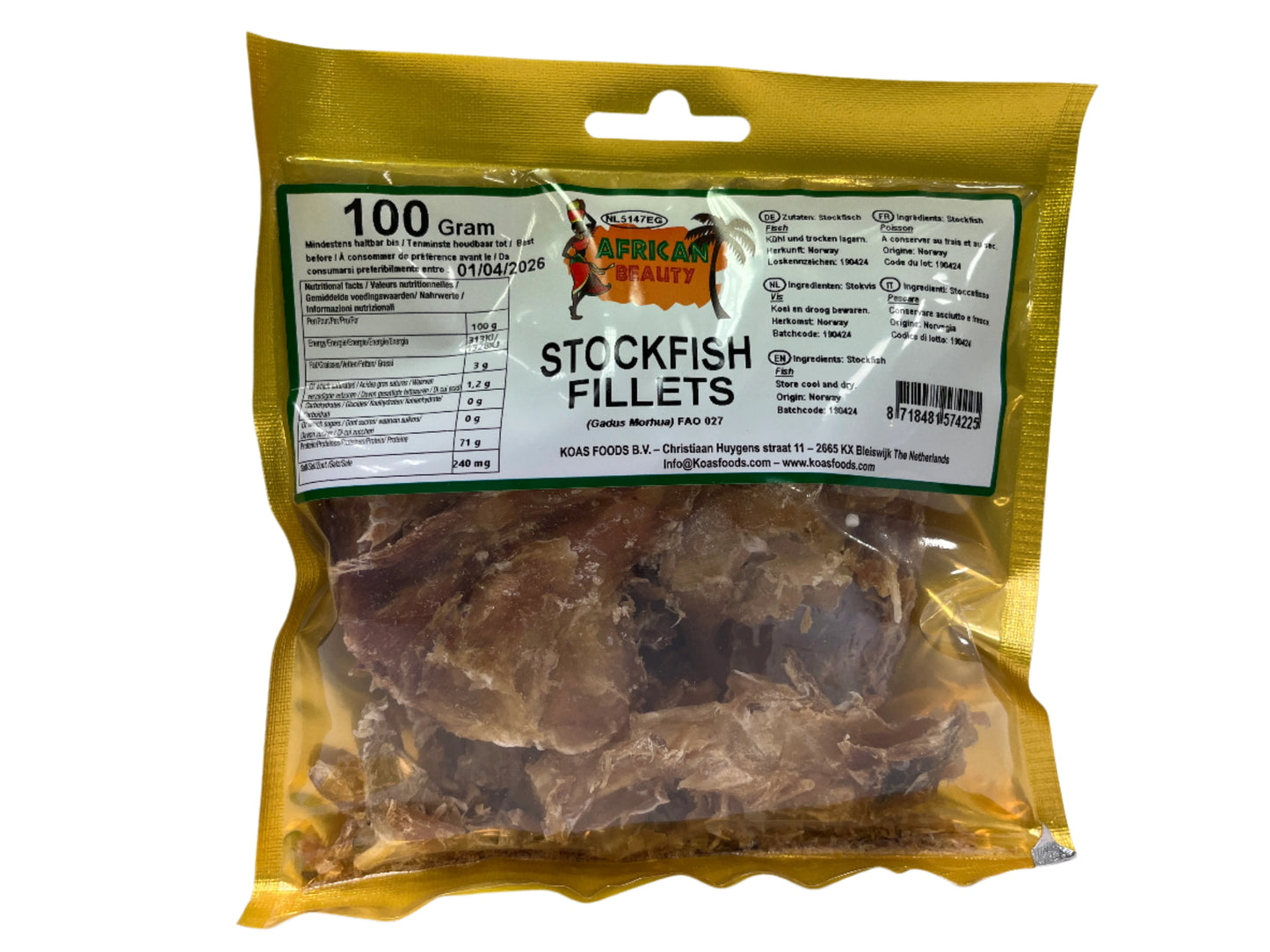 African Beauty Stockfish COD fillets - 100 grams