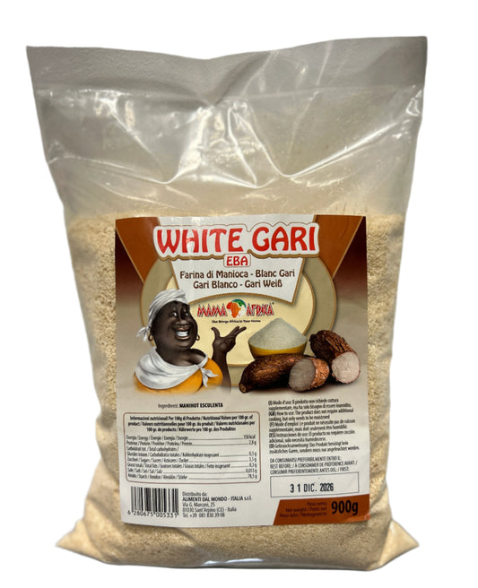 White Gari in Oba African Store, Manijokų tapijokų dribsniai Lietuvoje, Cassava in Lithuania, Latvia, Estonia