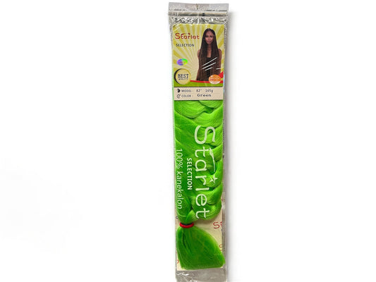 Starlet hair extensions 100% kanekalon model 82; color Green 165g