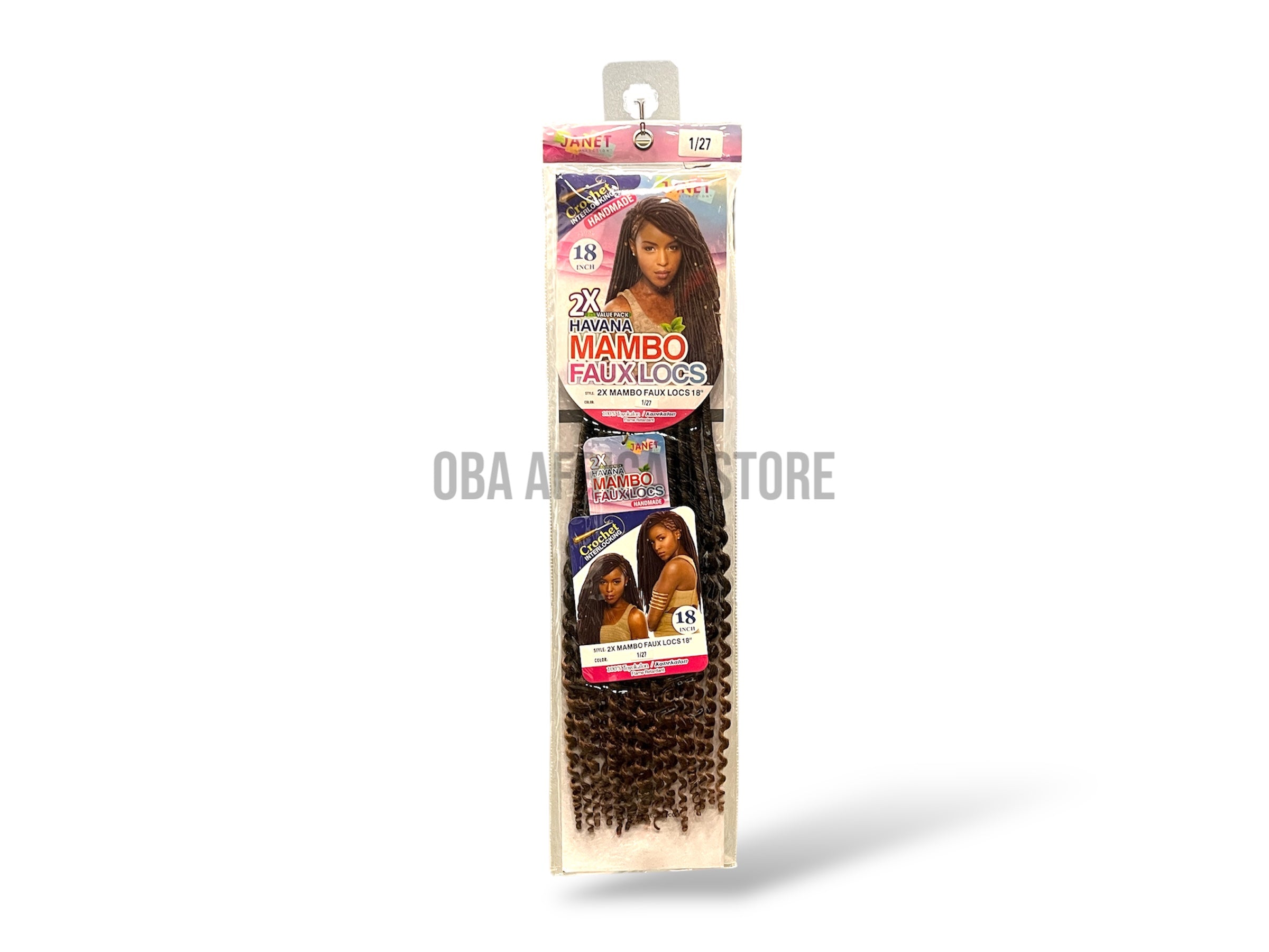 #1/27 - Black roots with curled brown tips Havana Mambo Faux Locs Hand ...