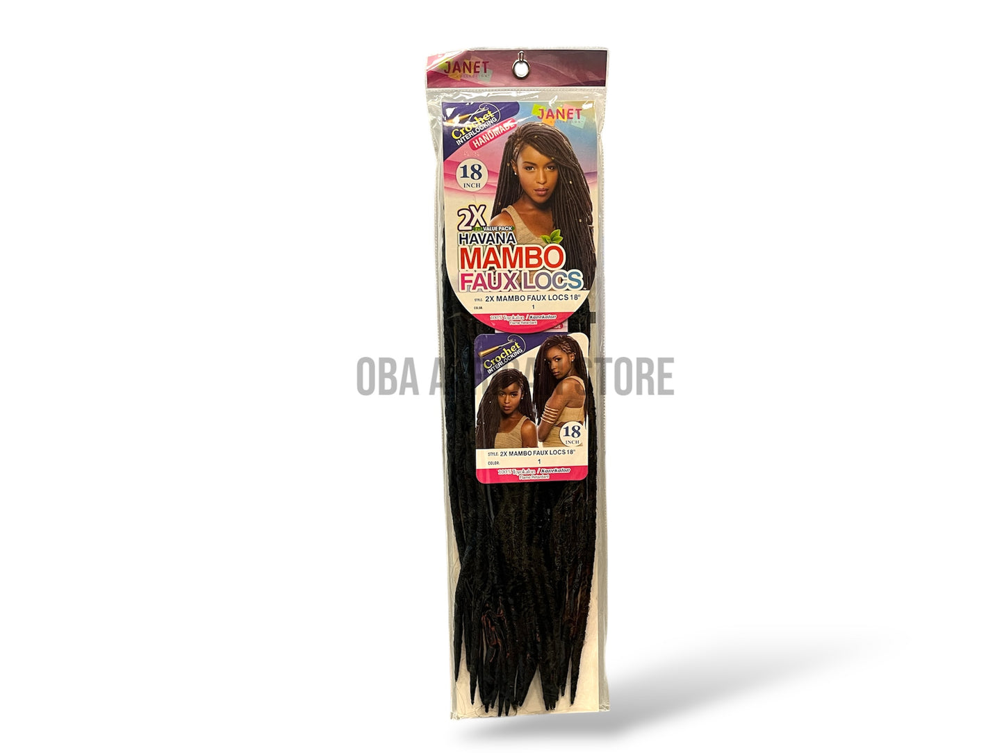 #1 - Black Havana Mambo Faux Locs Handmade Crochet Interlocking Hair Extensions- 18 inches