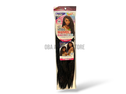 #1 - Black Havana Mambo Faux Locs Handmade Crochet Interlocking Hair Extensions- 18 inches
