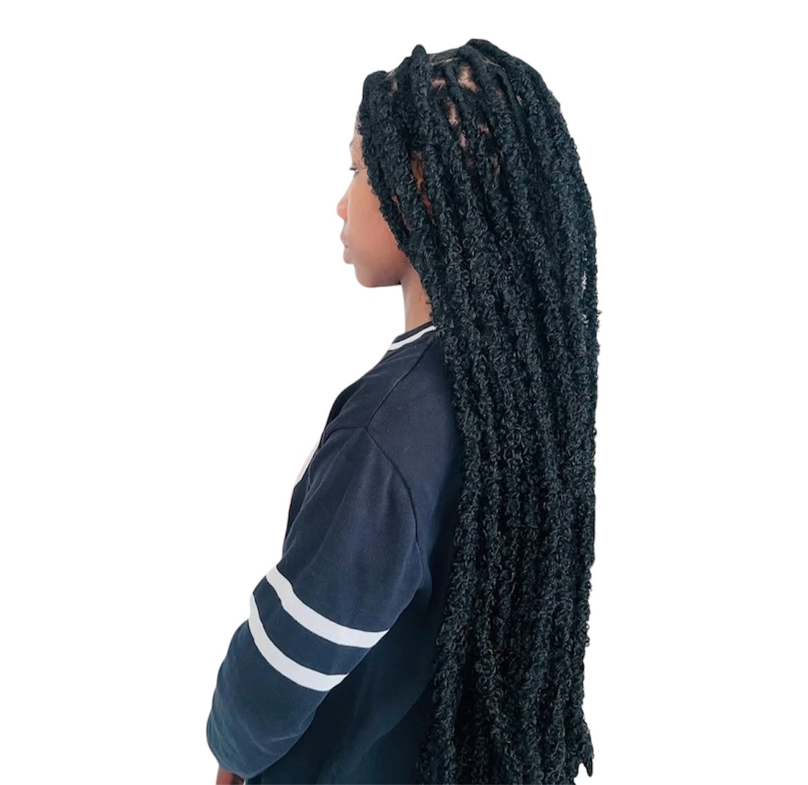 Butterfly Faux Locs 76.2cm Crochet Hair 10 Strands Handmade Dreadlocks Crochet Braid Synthetic Hair Extensions