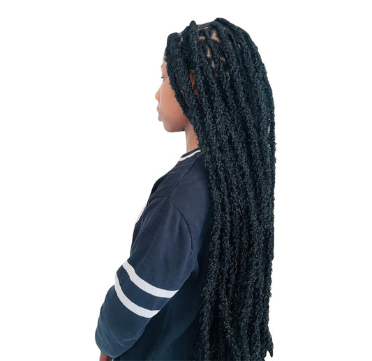 Butterfly Faux Locs 76.2cm Crochet Hair 10 Strands Handmade Dreadlocks Crochet Braid Synthetic Hair Extensions