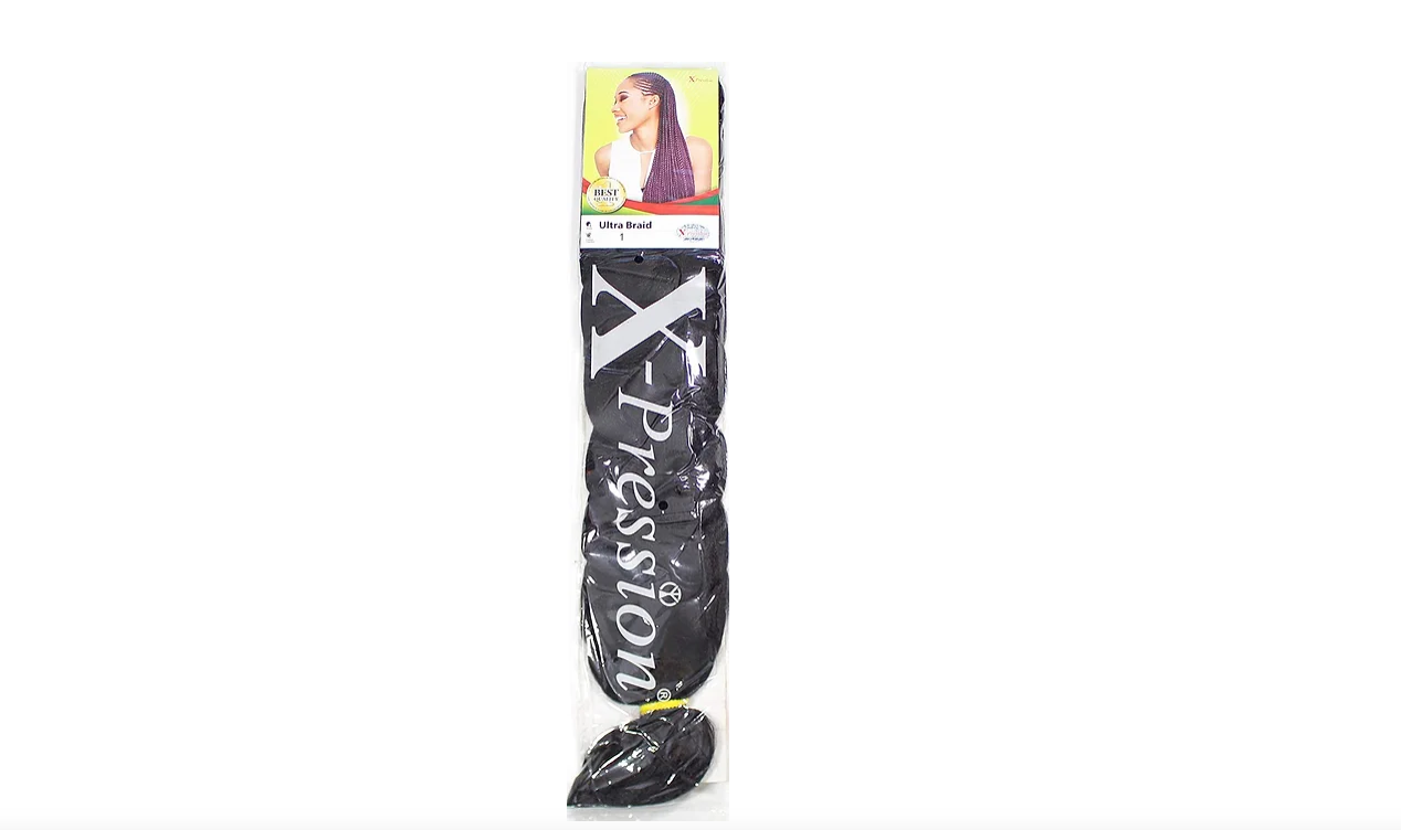 Color 1B X-PRESSION Ultra Braid hair extensions for braiding - 82 inches 160g