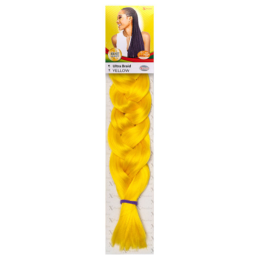 Color Yellow X-PRESSION Ultra Braid hair extensions for braiding - 82 inches 160g